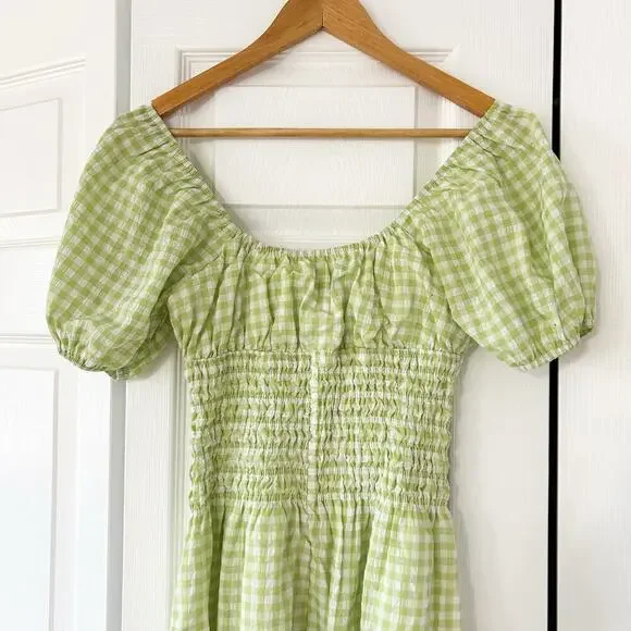 NWOT Princess Polly More Than Butterflies Maxi Dress Green Gingham Size US 2 - Picture 10 of 11